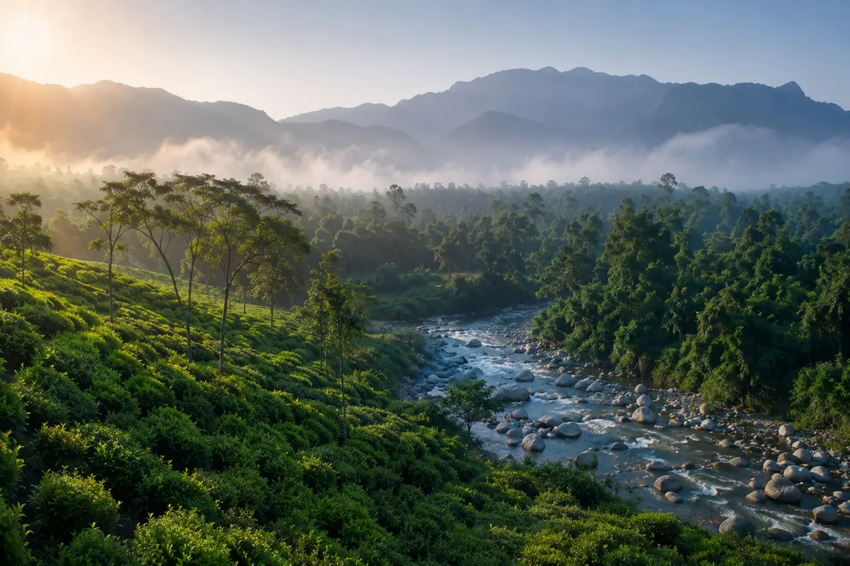 Best Time to Visit Dooars with lush green tea gardens and forests