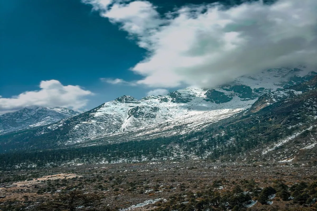 Himalayan mountain landscape in North Sikkim