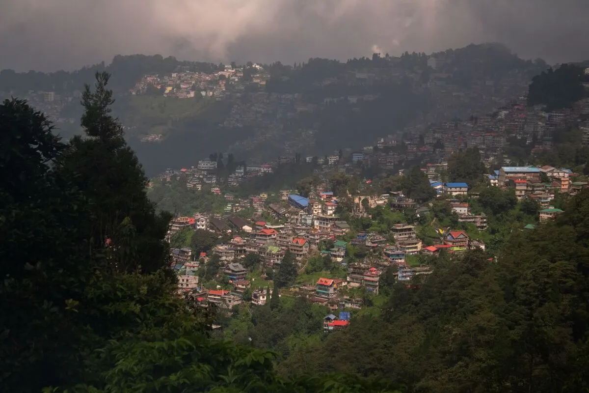 Aerial panoramic view of Darjeeling