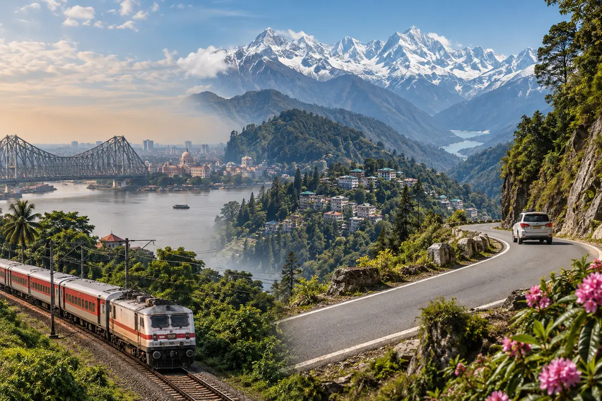 Kolkata to North Sikkim travel route through the Himalayas