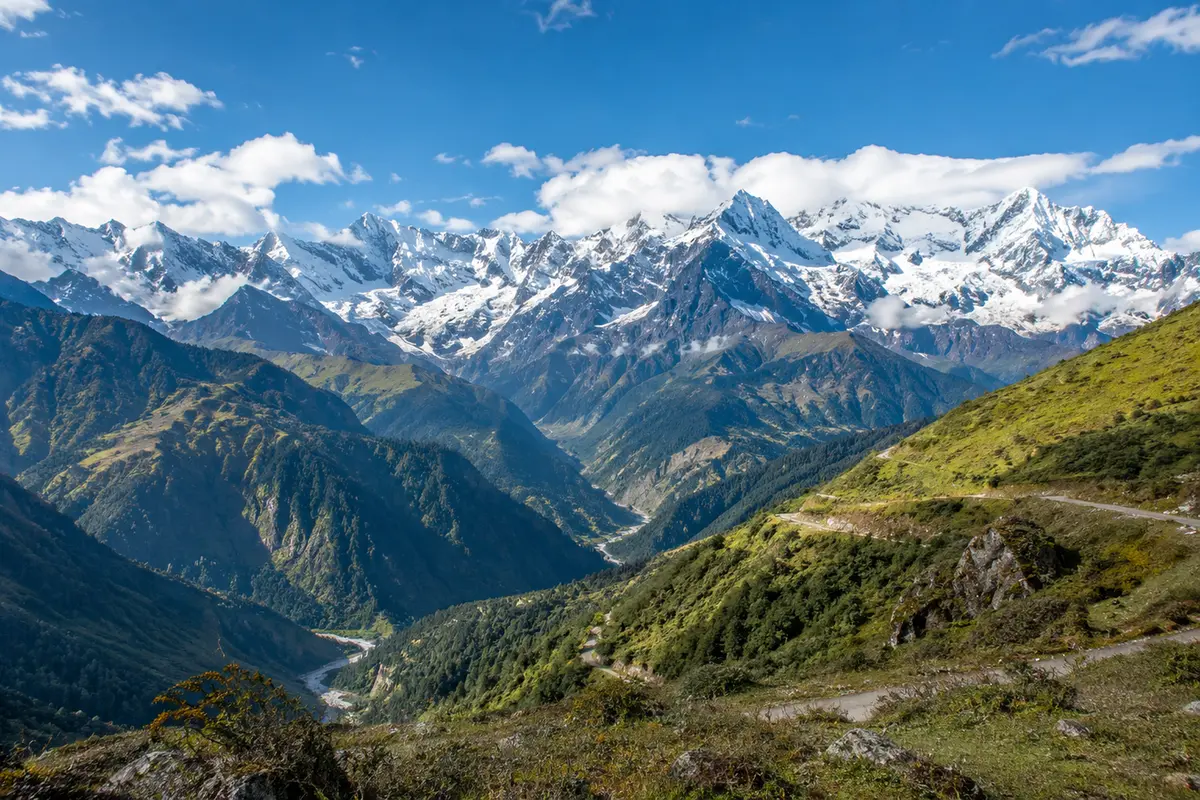 Scenic Himalayan landscape of North Sikkim